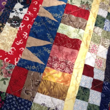 Lap Quilt, Colorful Jewel Handmade Quilt